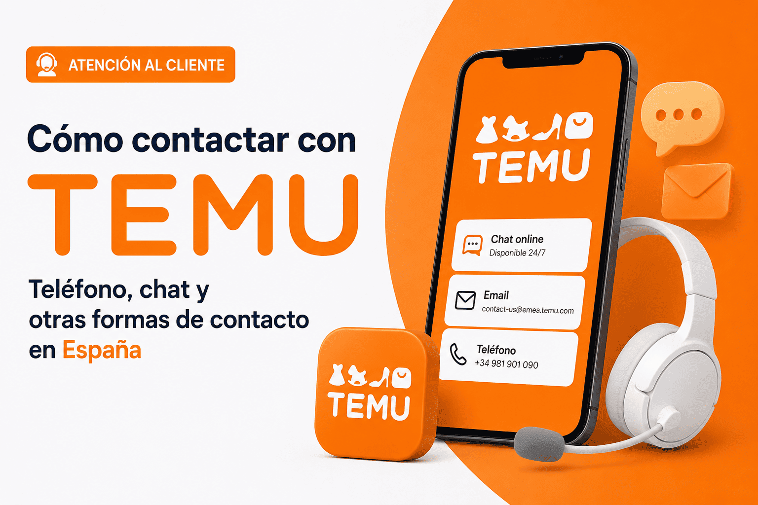 Atención al cliente de Temu teléfono, chat y formas de contacto en España